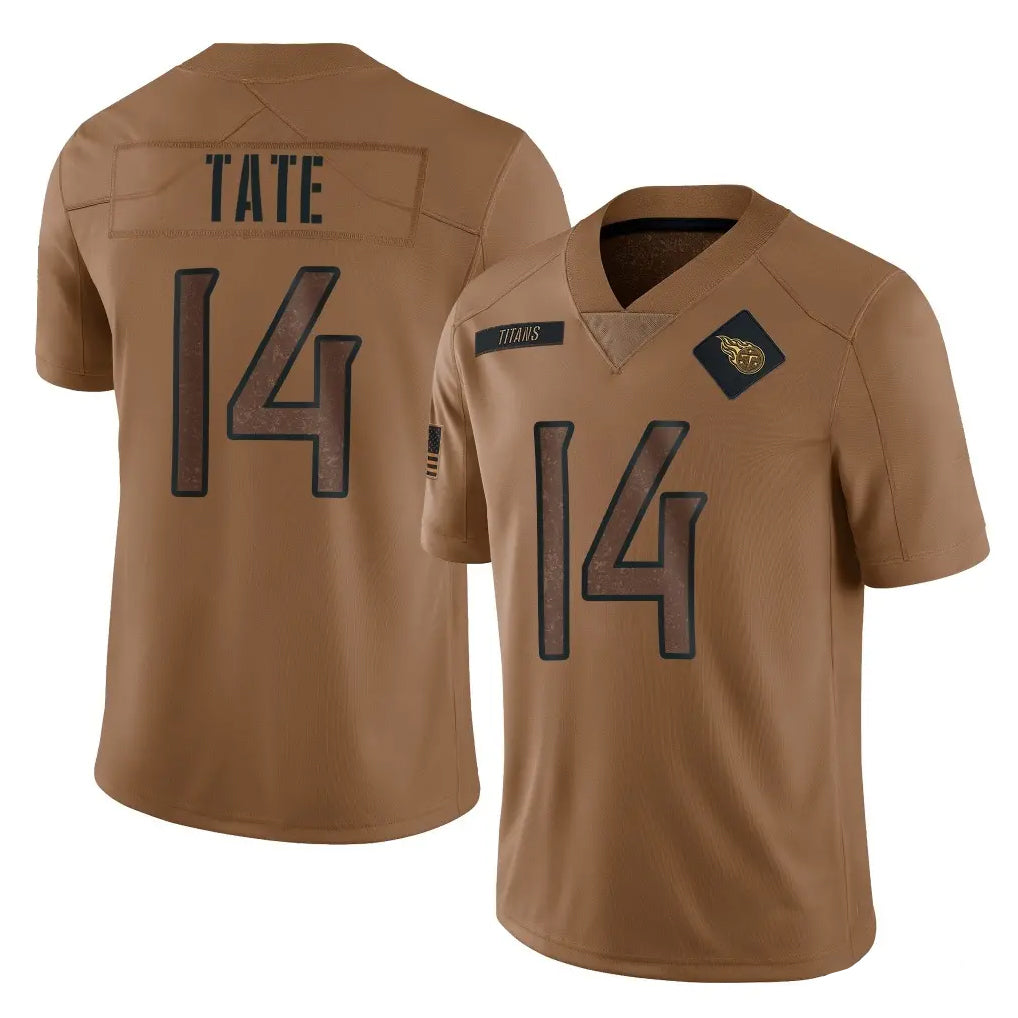 Davalo T.Titans #14 Carnell Tate Player Brown Limited Salute to Service Home Game Stitched Jerseys
