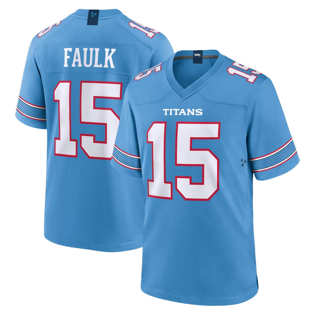 Davalo T.Titans #15 Keldric Faulk Player Light Blue 2026 Game Home Stitched Jerseys