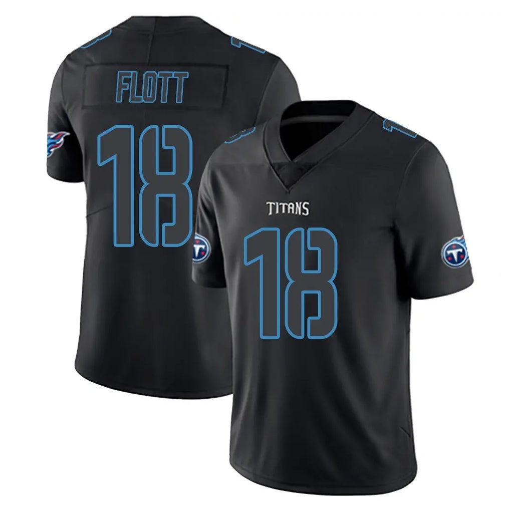 Davalo T.Titans #18 Cor'Dale Flott Player Black Impact Limited Home Game Stitched Jerseys