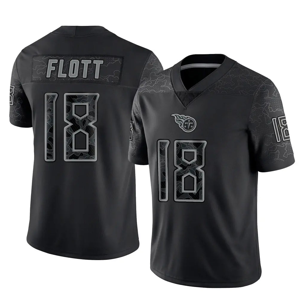 Davalo T.Titans #18 Cor'Dale Flott Player Black Limited Reflective Home Game Stitched Jerseys