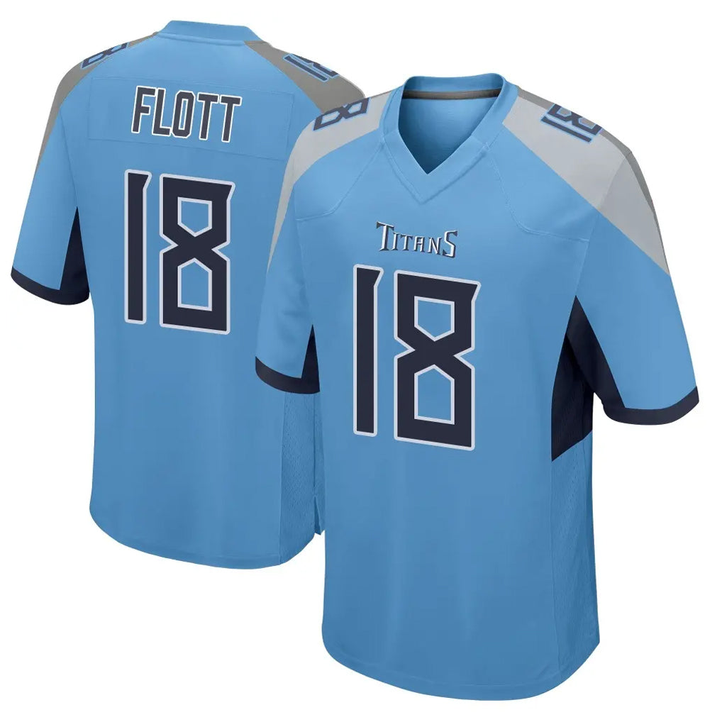 Davalo T.Titans #18 Cor'Dale Flott Player Light Blue Home Game Stitched Jerseys
