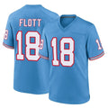 Davalo T.Titans #18 Cor'Dale Flott Player Light Blue Oilers Throwback Home Game Stitched Jerseys