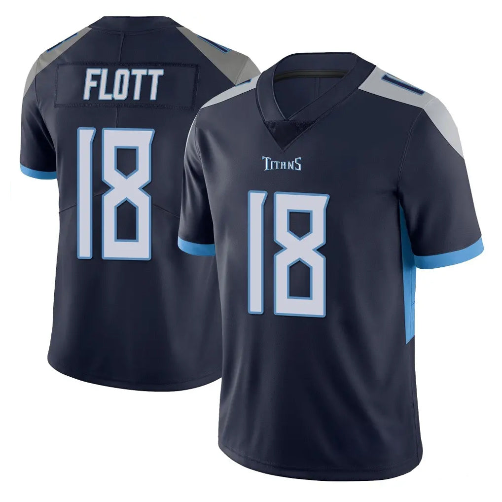 Davalo T.Titans #18 Cor'Dale Flott Player Navy Limited Vapor Untouchable Home Game Stitched Jerseys