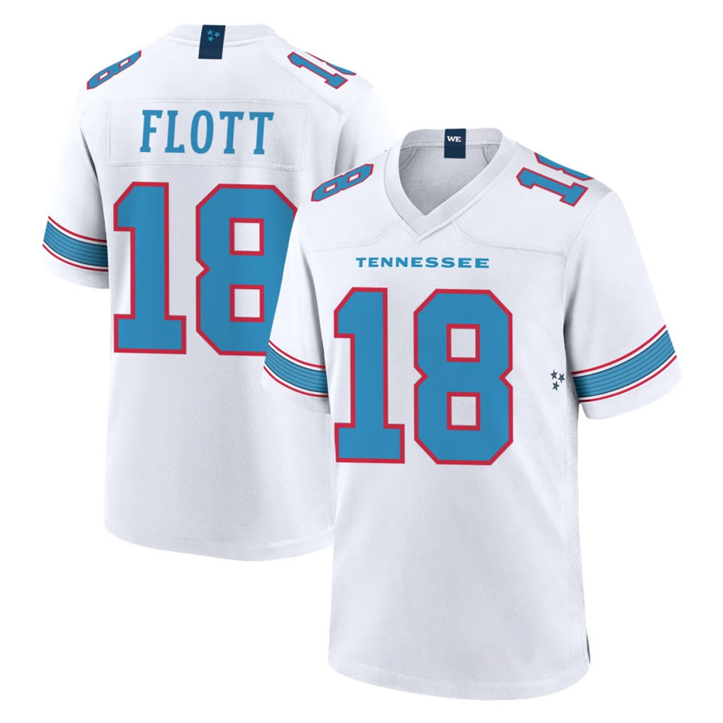 Davalo T.Titans #18 Cor'Dale Flott Player White 2026 Game Home Stitched Jerseys