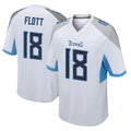 Davalo T.Titans #18 Cor'Dale Flott Player White Home Game Stitched Jerseys