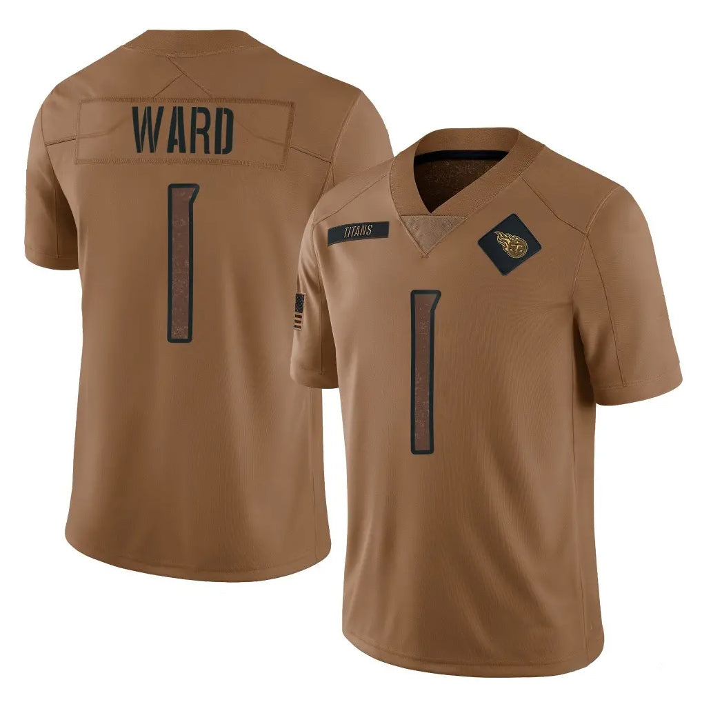 Davalo T.Titans #1 Cameron Ward Player Brown Limited Salute to Service Home Game Stitched Jerseys