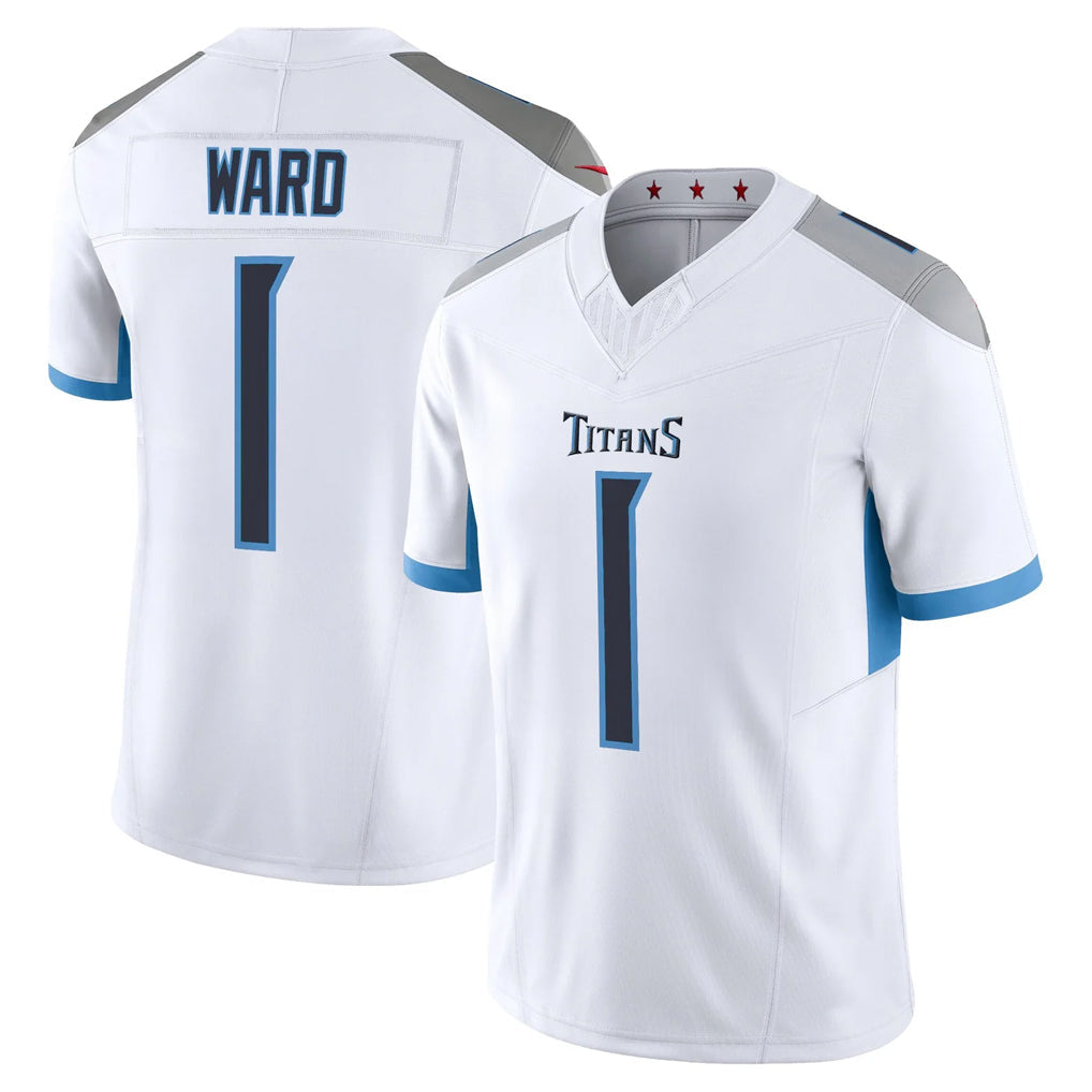 Davalo T.Titans #1 Cameron Ward Player White 2025 Vapor Limited Home Game Stitched Jerseys