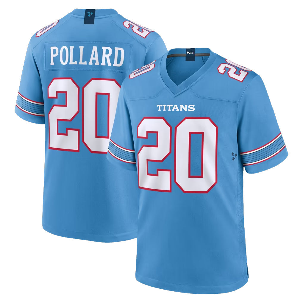 Davalo T.Titans #20 Tony Pollard Player Light Blue 2026 Game Home Stitched Jerseys