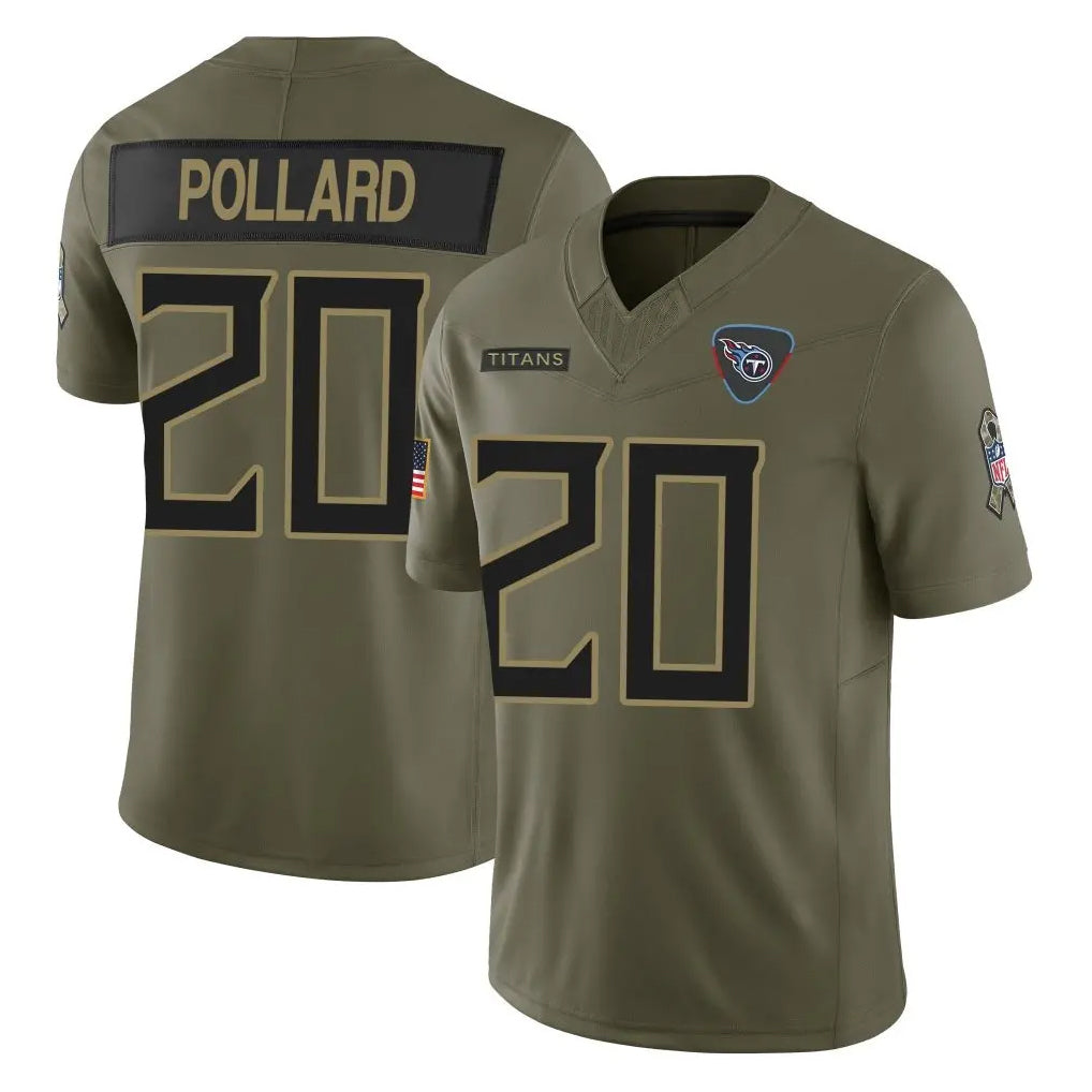 Davalo T.Titans #20 Tony Pollard Player Olive Limited 2025 Salute to Service Home Game Stitched Jerseys