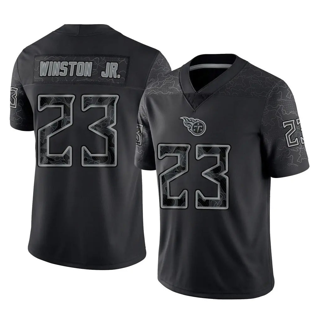 Davalo T.Titans #23 Kevin Winston Jr. Player Black Limited Reflective Home Game Stitched Jerseys