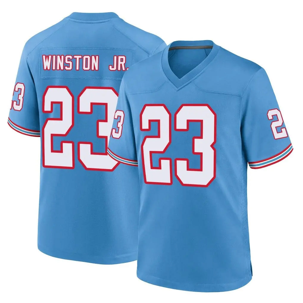 Davalo T.Titans #23 Kevin Winston Jr. Player Light Blue Oilers Throwback Home Game Stitched Jerseys