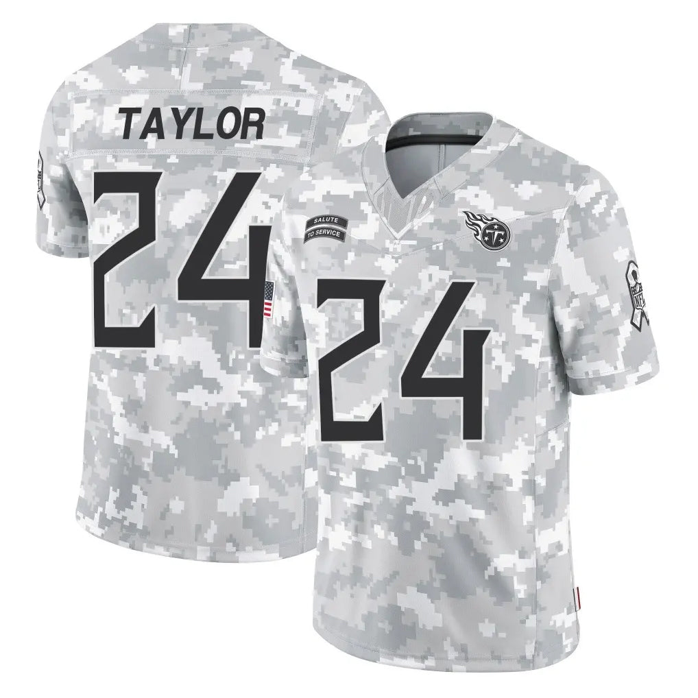 Davalo T.Titans #24 Alontae Taylor Player Arctic Camo Limited Salute to Service Home Game Stitched Jerseys