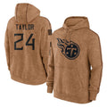 Davalo T.Titans #24 Alontae Taylor Player Brown Salute To Service Club Pullover Hoodies Home Game Stitched Jerseys