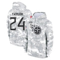 Davalo T.Titans #24 Alontae Taylor Player Camo Arctic Salute to Service Pullover Hoodies Home Game Stitched Jerseys