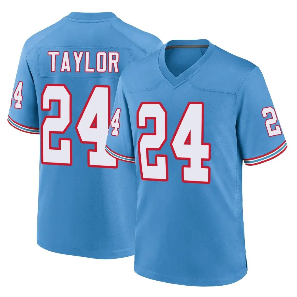 Davalo T.Titans #24 Alontae Taylor Player Light Blue Oilers Throwback Home Game Stitched Jerseys