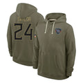 Davalo T.Titans #24 Alontae Taylor Player Olive Salute to Service Hoodies Home Game Stitched Jerseys