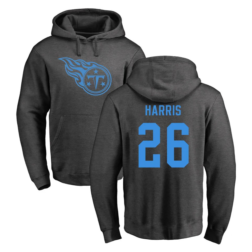 Davalo T.Titans #26 Marcus Harris Player Ash One Color Pullover Hoodies Home Game Stitched Jerseys