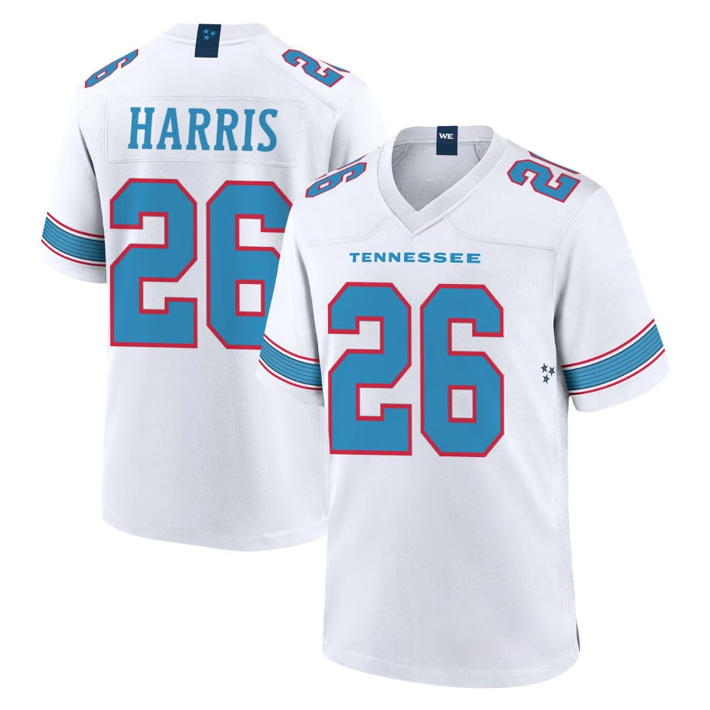 Davalo T.Titans #26 Marcus Harris Player White 2026 Game Home Stitched Jerseys