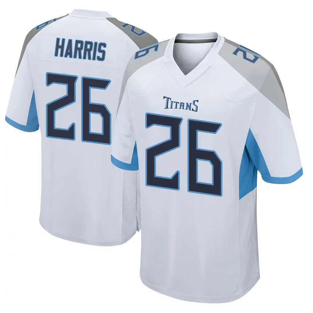 Davalo T.Titans #26 Marcus Harris Player White Home Game Stitched Jerseys