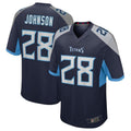 Davalo T.Titans #28 Chris Johnson Navy Retired Player Game Jersey American Stitched Football Jerseys