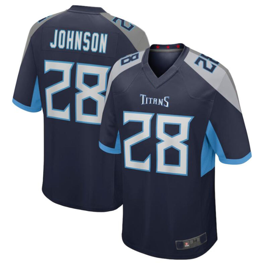 Davalo T.Titans #28 Chris Johnson Navy Retired Player Game Jersey American Stitched Football Jerseys