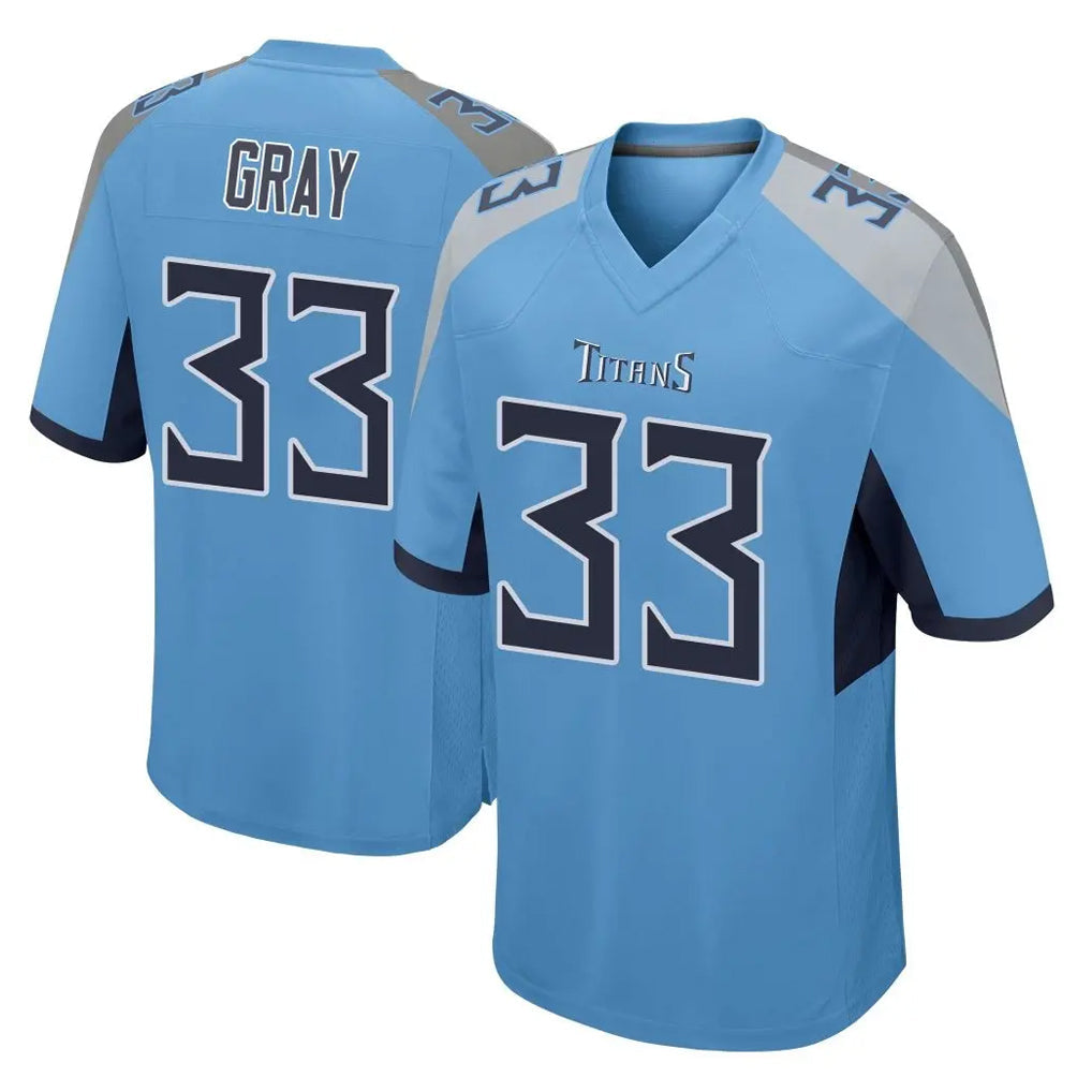 Davalo T.Titans #33 Cedric Gray Player Light Blue Home Game Stitched Jerseys