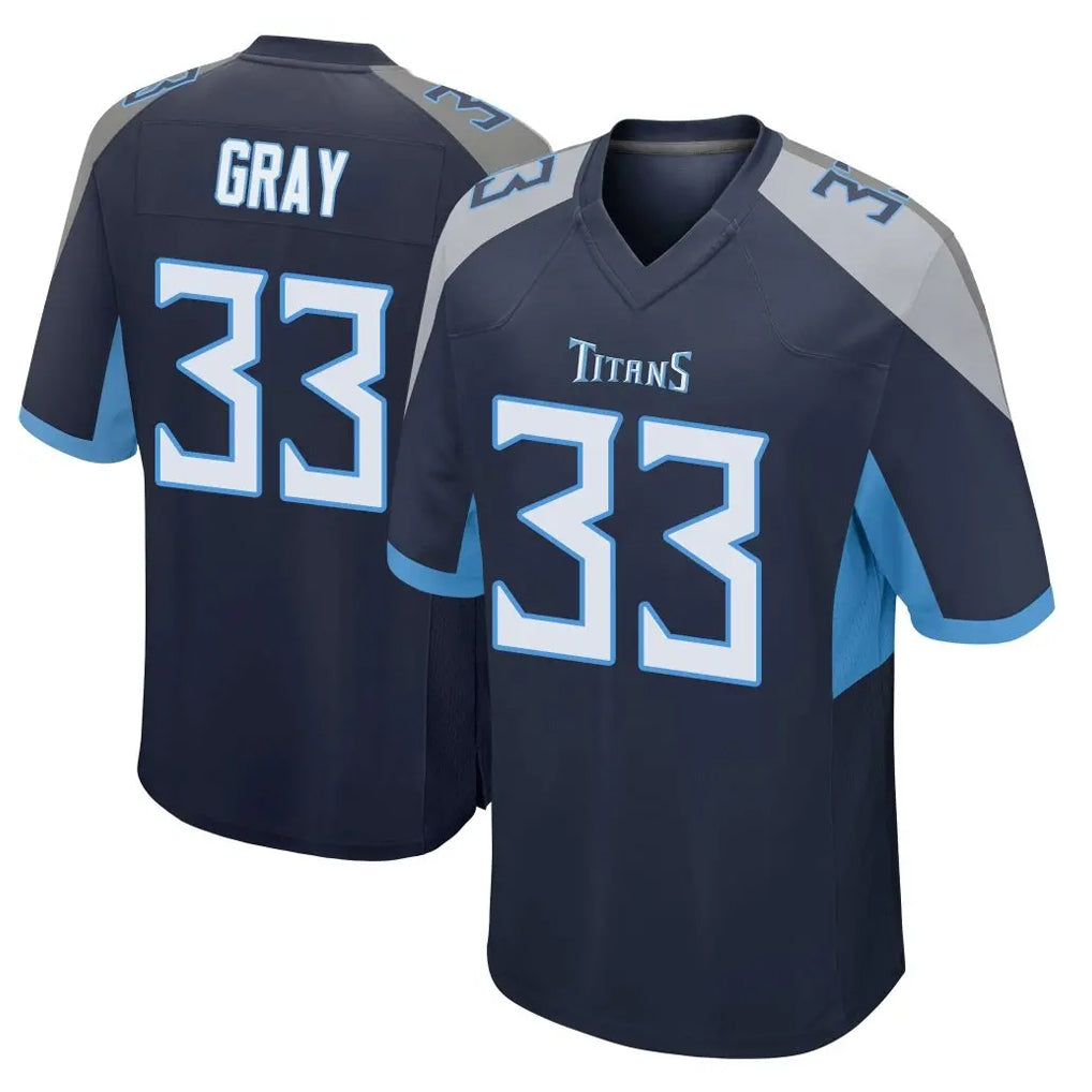 Davalo T.Titans #33 Cedric Gray Player Navy Home Game Stitched Jerseys