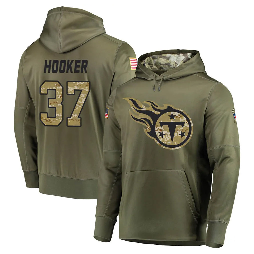 Davalo T.Titans #37 Amani Hooker Player Olive Salute to Service Pullover Hoodies Home Game Stitched Jerseys