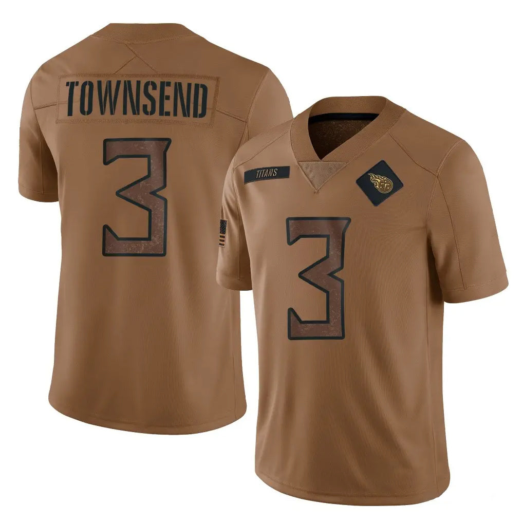 Davalo T.Titans #3 Tommy Townsend Player Brown Limited Salute to Service Home Game Stitched Jerseys
