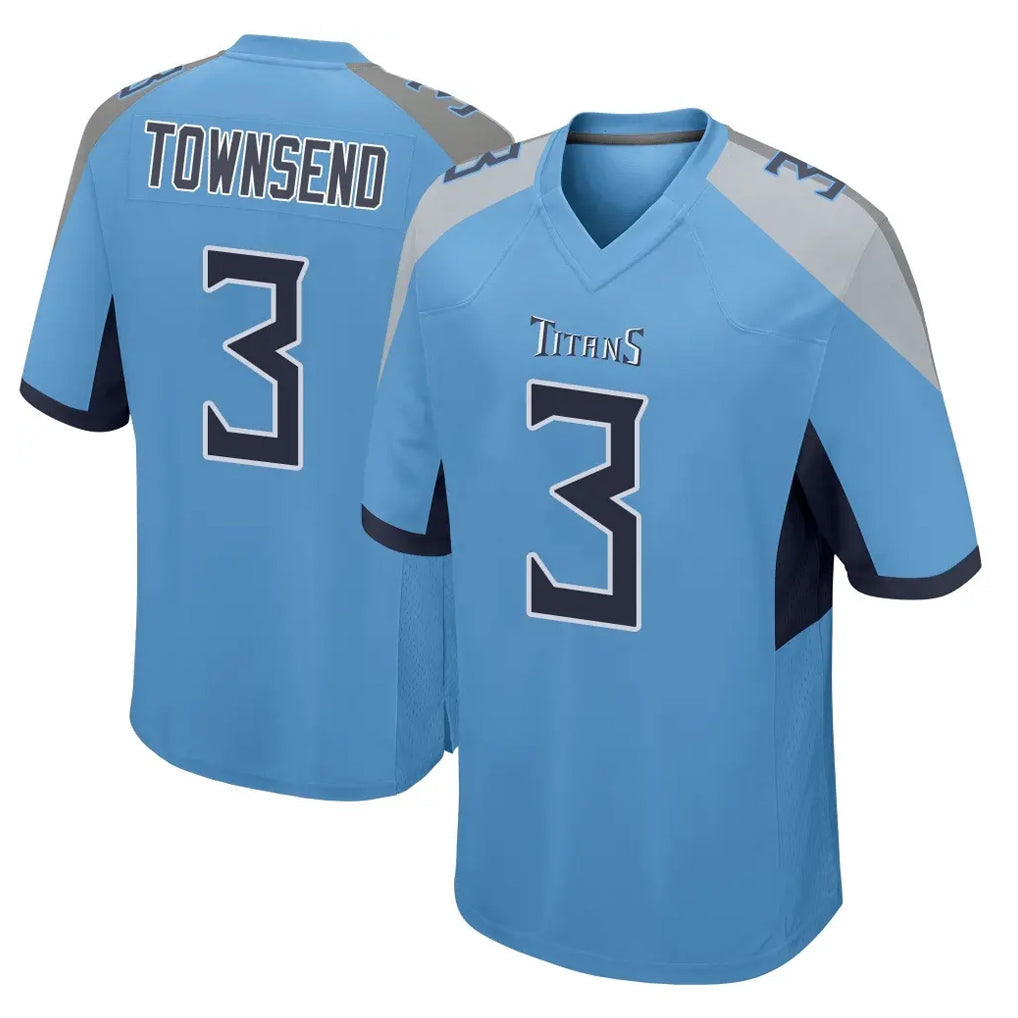 Davalo T.Titans #3 Tommy Townsend Player Light Blue Home Game Stitched Jerseys