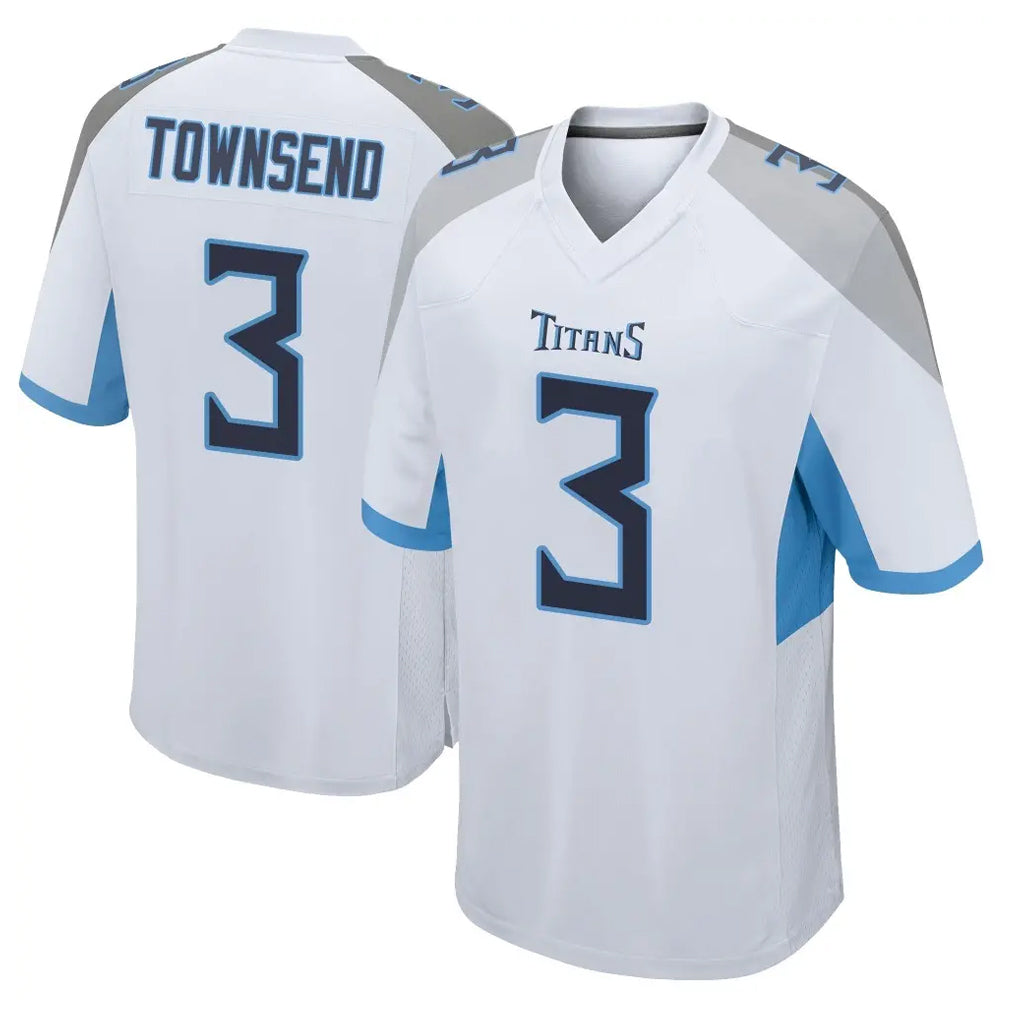 Davalo T.Titans #3 Tommy Townsend Player White Home Game Stitched Jerseys