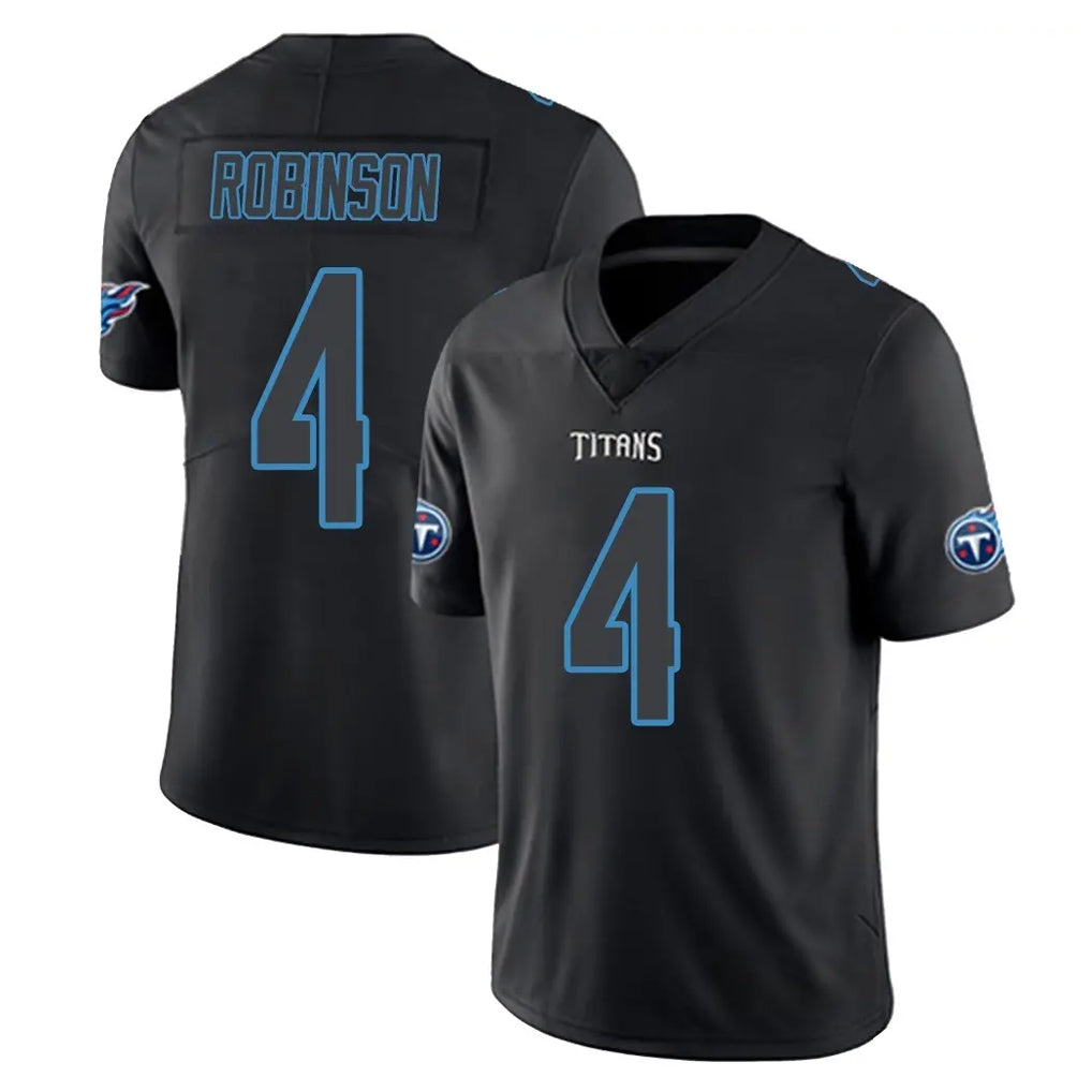 Davalo T.Titans #4 Wan'Dale Robinson Player Black Impact Limited Home Game Stitched Jerseys