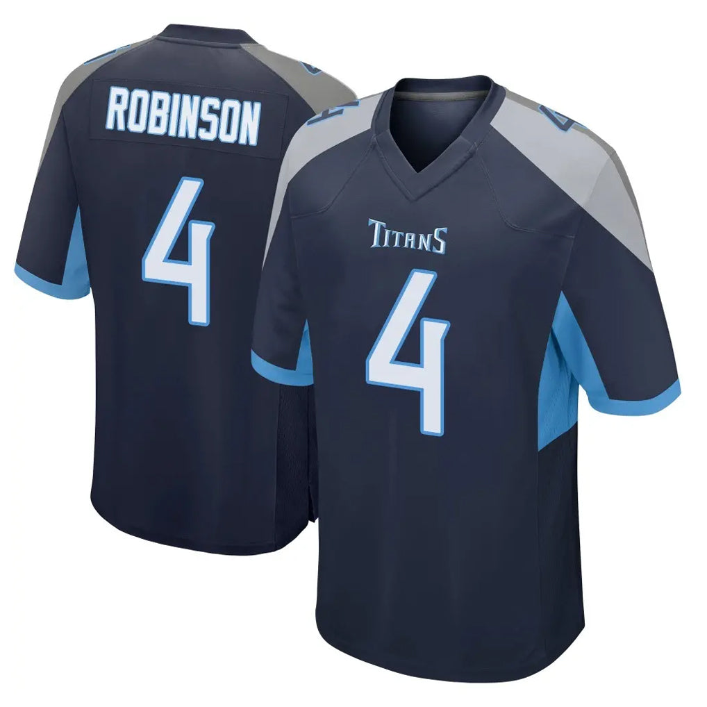 Davalo T.Titans #4 Wan'Dale Robinson Player Navy Home Game Stitched Jerseys