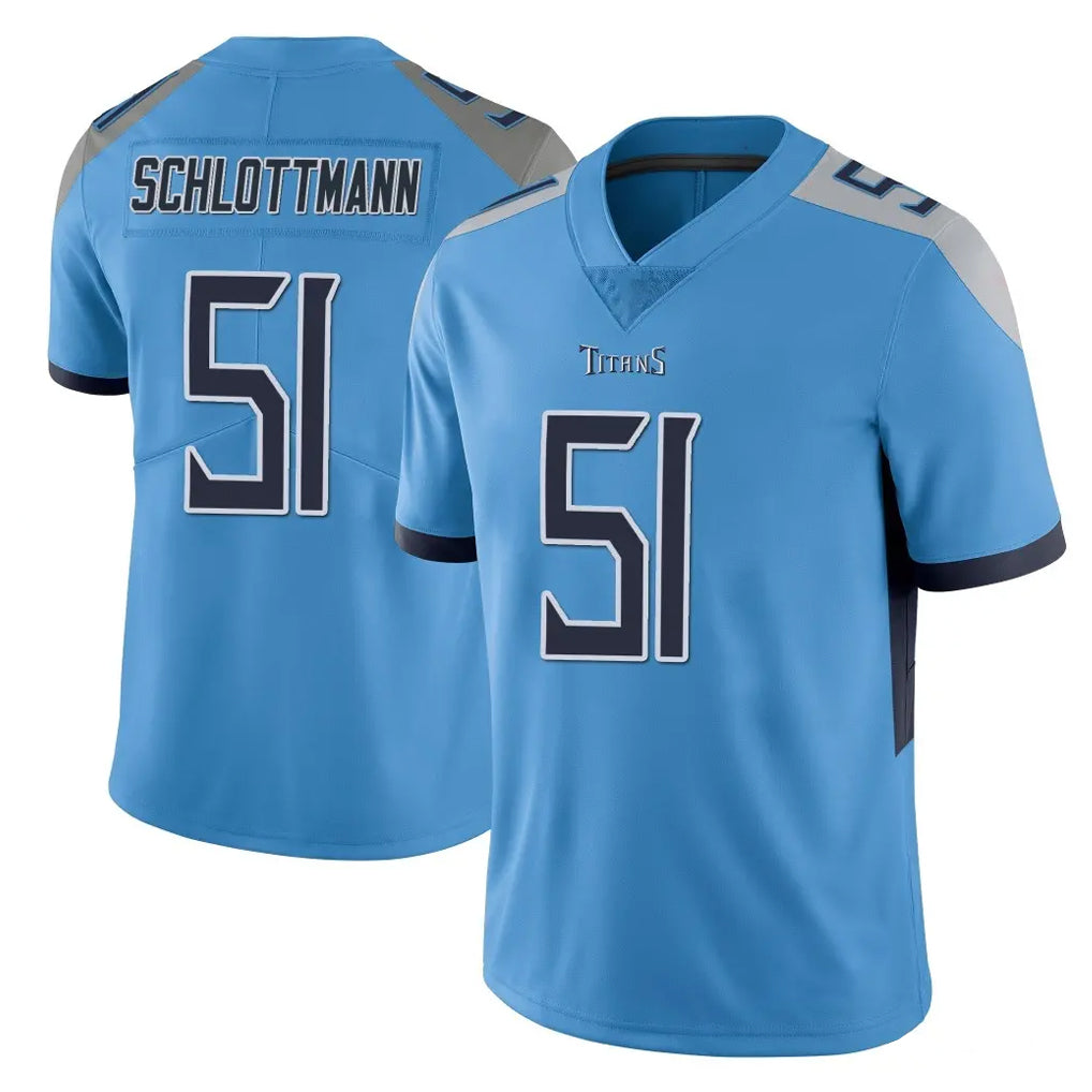 Davalo T.Titans #51 Austin Schlottmann Player Light Blue Limited Vapor Untouchable Home Game Stitched Jerseys
