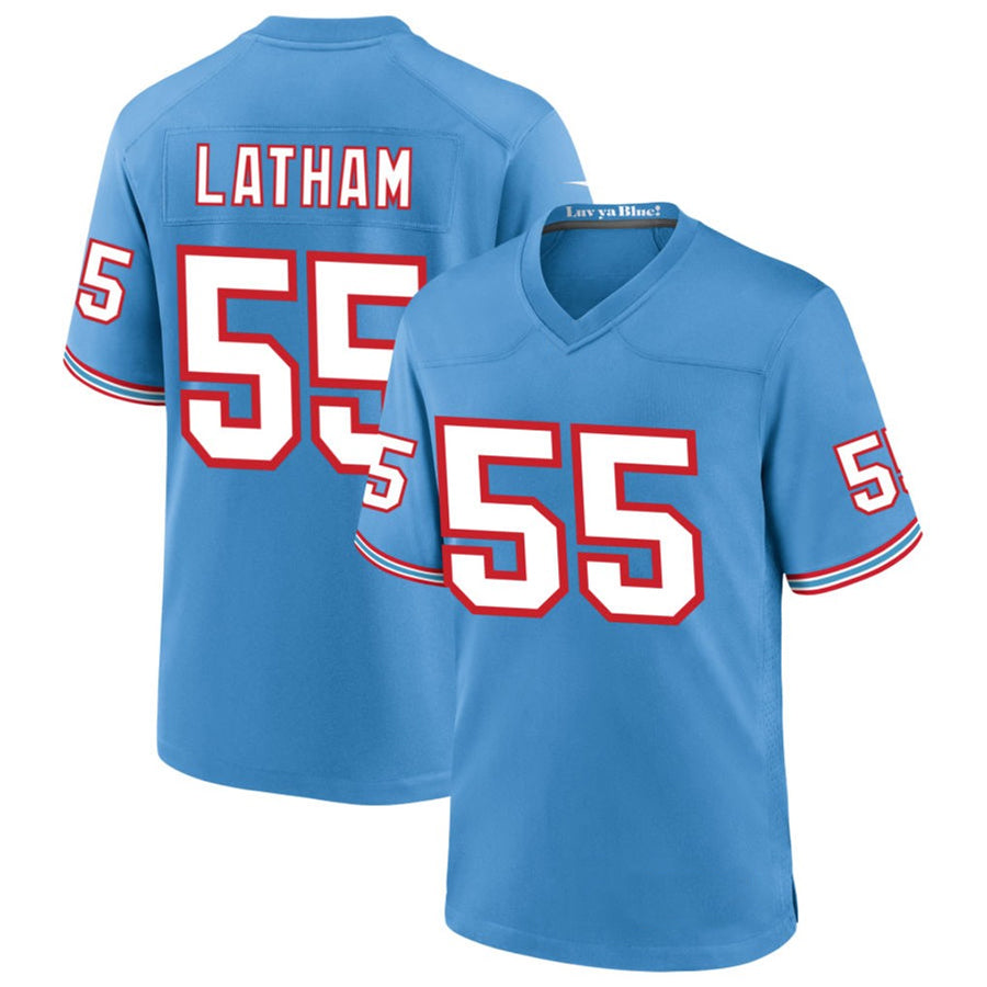 Davalo T.Titans #55 JC Latham Player Blue Throwback Alternate Game Stitched Jerseys