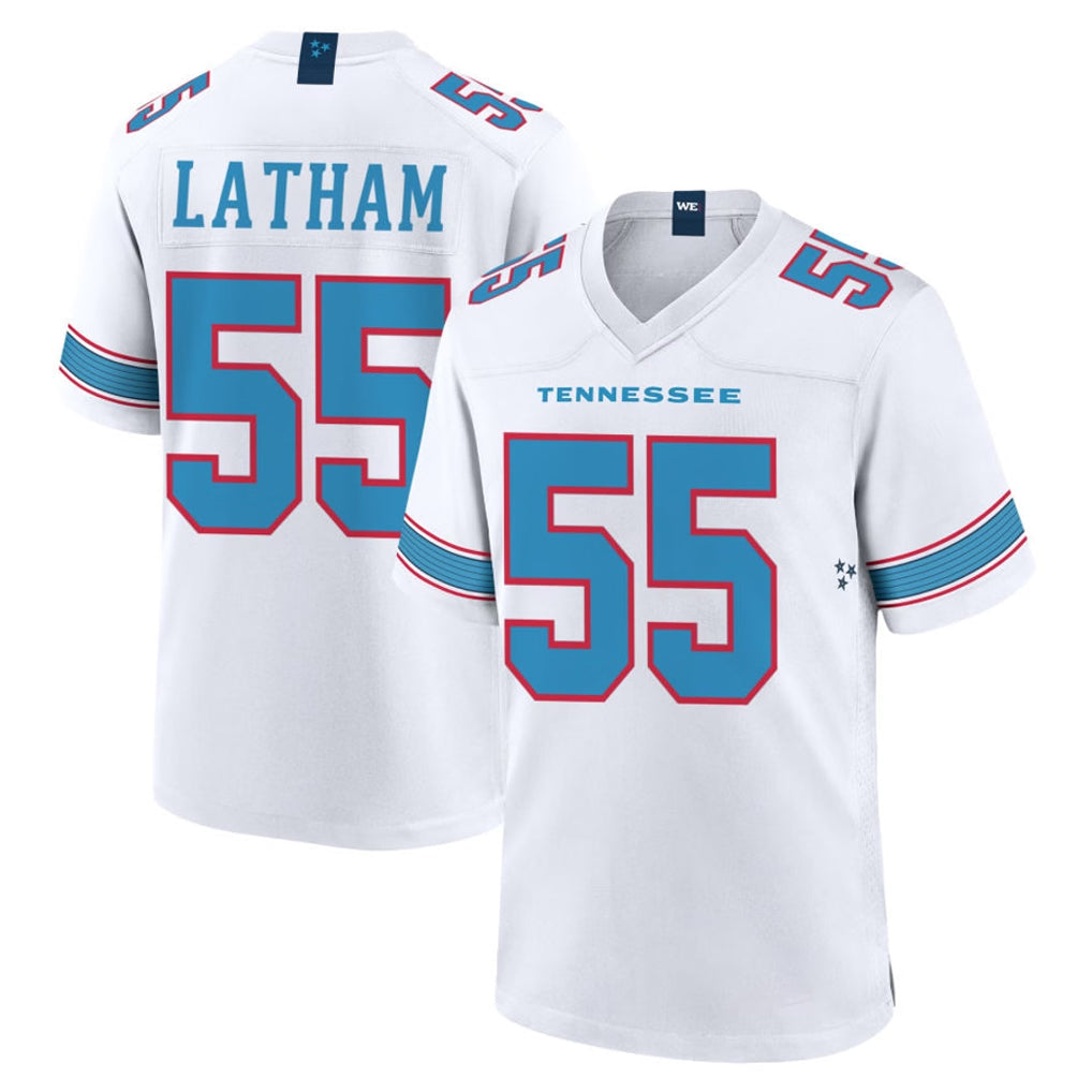 Davalo T.Titans #55 JC Latham Player White 2026 Game Home Stitched Jerseys