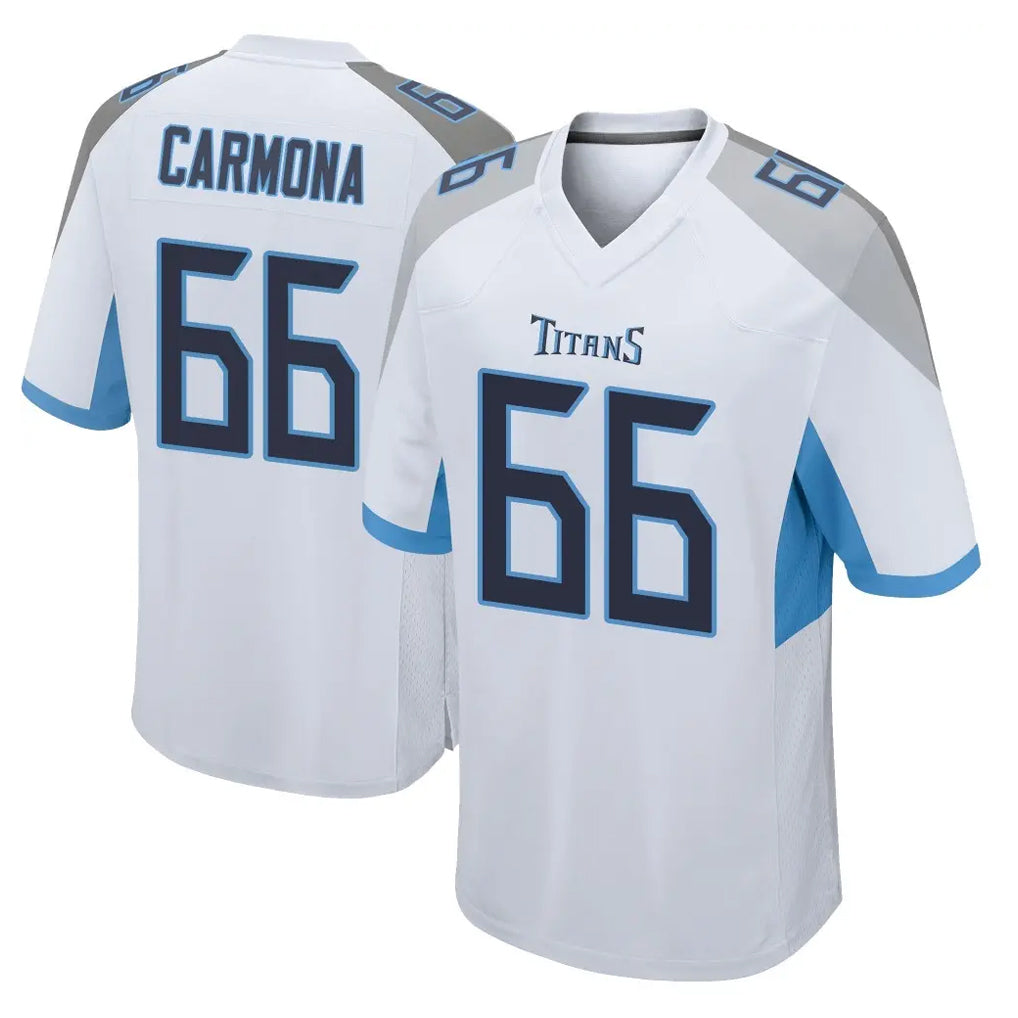 Davalo T.Titans #66 Fernando Carmona Jr. Player White Home Game Stitched Jerseys