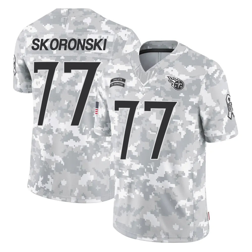 Davalo T.Titans #77 Peter Skoronski Player Arctic Camo Limited Salute to Service Home Game Stitched Jerseys