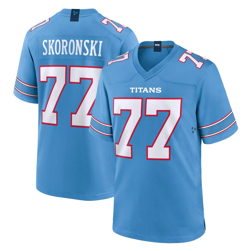 Davalo T.Titans #77 Peter Skoronski Player Light Blue 2026 Game Home Stitched Jerseys