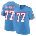 Davalo T.Titans #77 Peter Skoronski Player Light Blue Oilers Throwback Home Game Stitched Jerseys