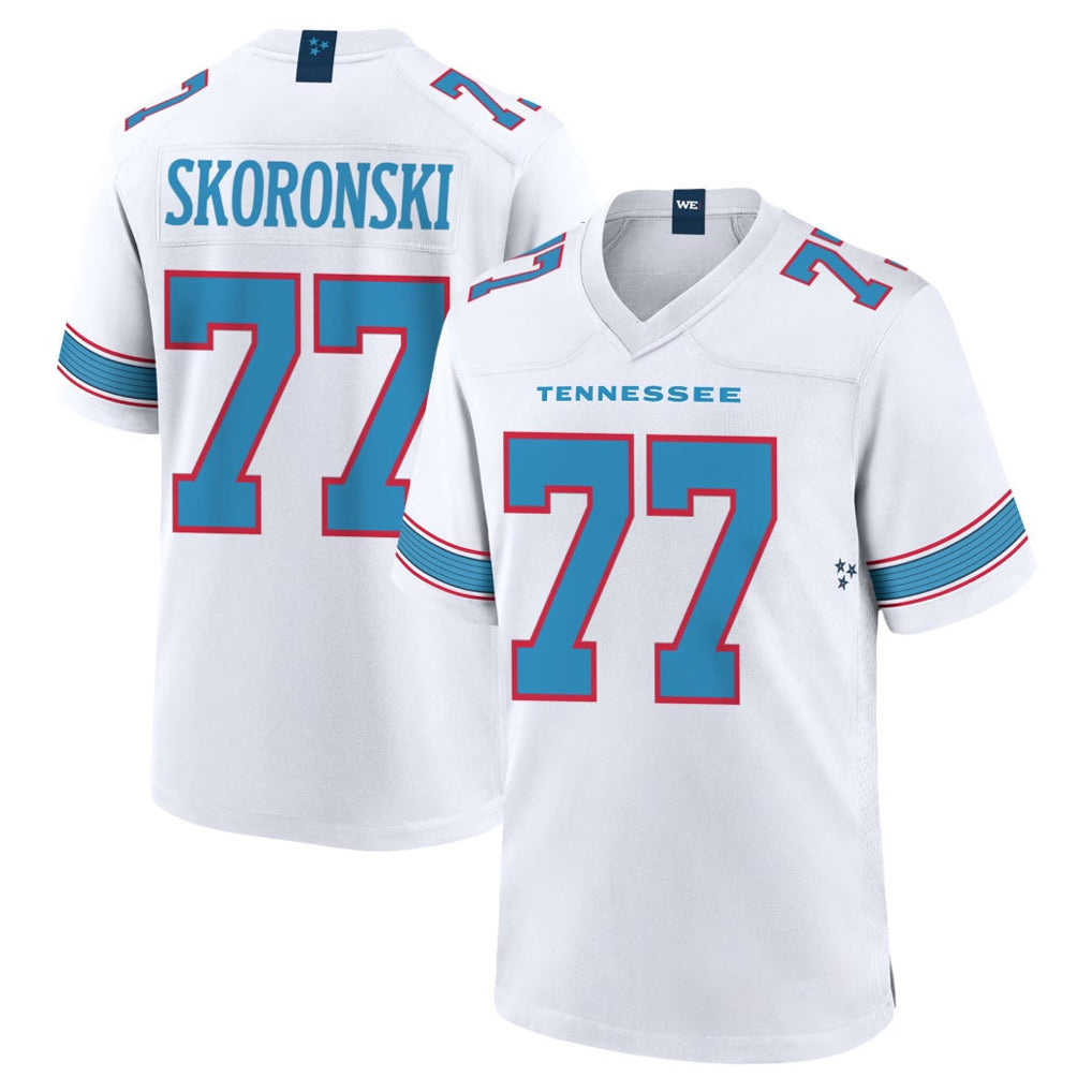 Davalo T.Titans #77 Peter Skoronski Player White 2026 Game Home Stitched Jerseys