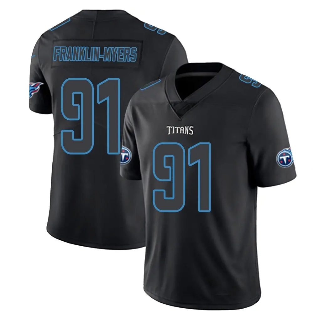 Davalo T.Titans #91 John Franklin-Myers Player Black Impact Limited Home Game Stitched Jerseys