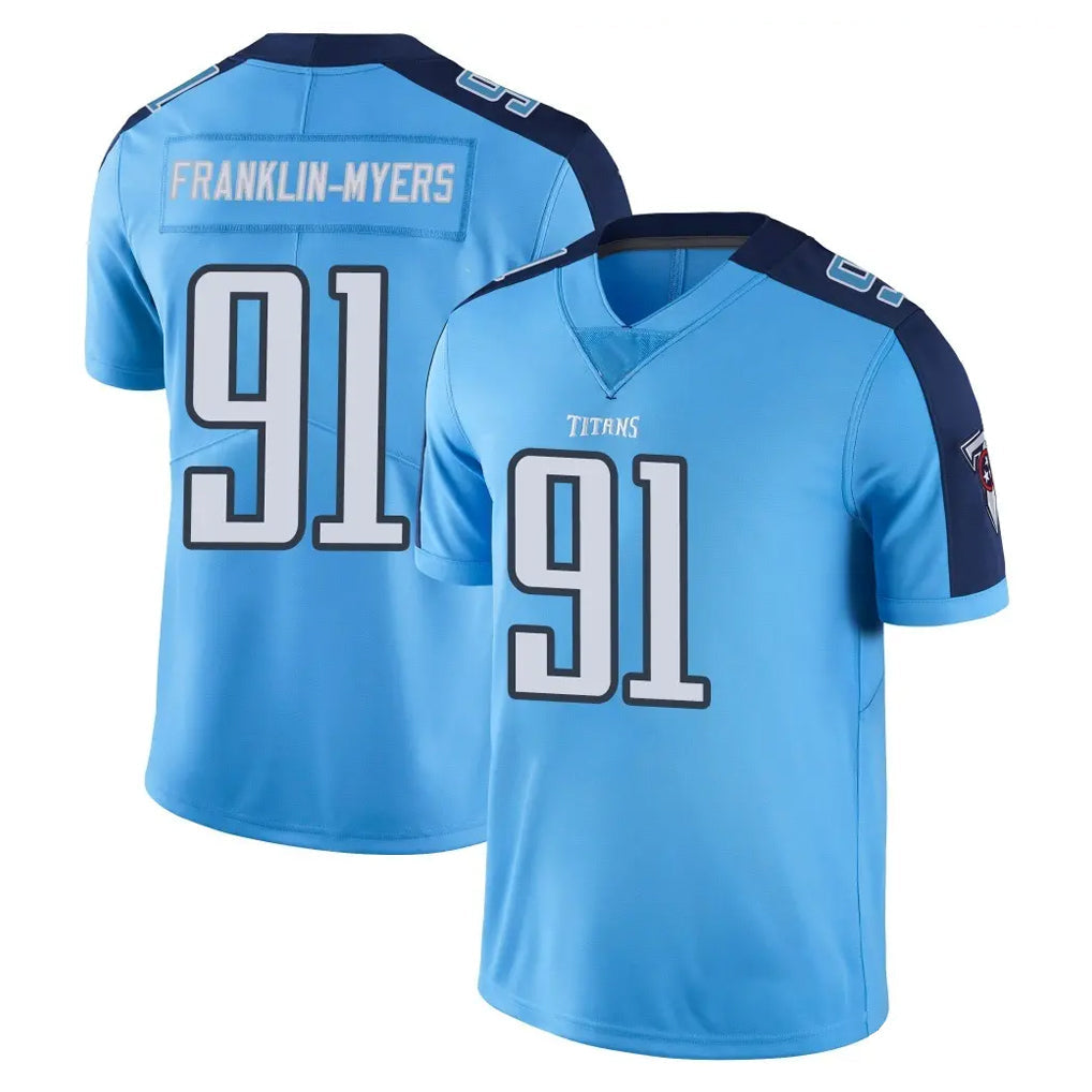Davalo T.Titans #91 John Franklin-Myers Player Light Blue Limited Color Rush Home Game Stitched Jerseys
