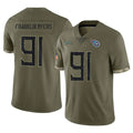 Davalo T.Titans #91 John Franklin-Myers Player Olive Limited Salute to Service Home Game Stitched Jerseys