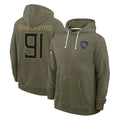 Davalo T.Titans #91 John Franklin-Myers Player Olive Salute to Service Hoodies Home Game Stitched Jerseys