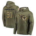 Davalo T.Titans #91 John Franklin-Myers Player Olive Salute to Service Pullover Hoodies Home Game Stitched Jerseys