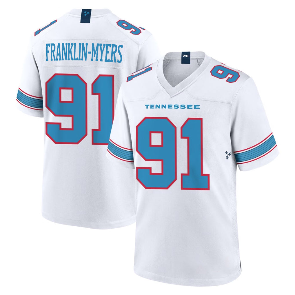 Davalo T.Titans #91 John Franklin-Myers Player White 2026 Game Home Stitched Jerseys