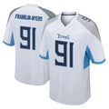 Davalo T.Titans #91 John Franklin-Myers Player White Home Game Stitched Jerseys
