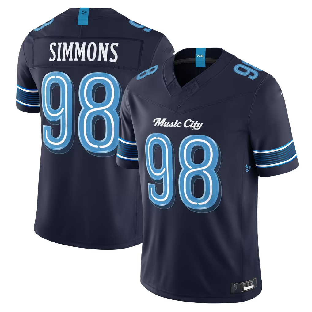 Davalo T.Titans #98 Jeffery Simmons Navy 2026 Rivalries Collection Limited Stitched Jerseys