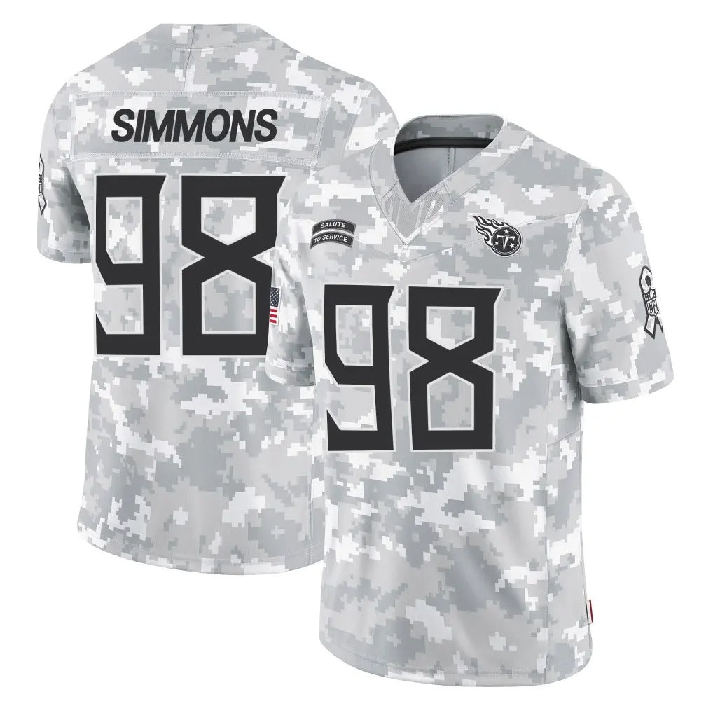 Davalo T.Titans #98 Jeffery Simmons Player Arctic Camo Limited Salute to Service Home Game Stitched Jerseys
